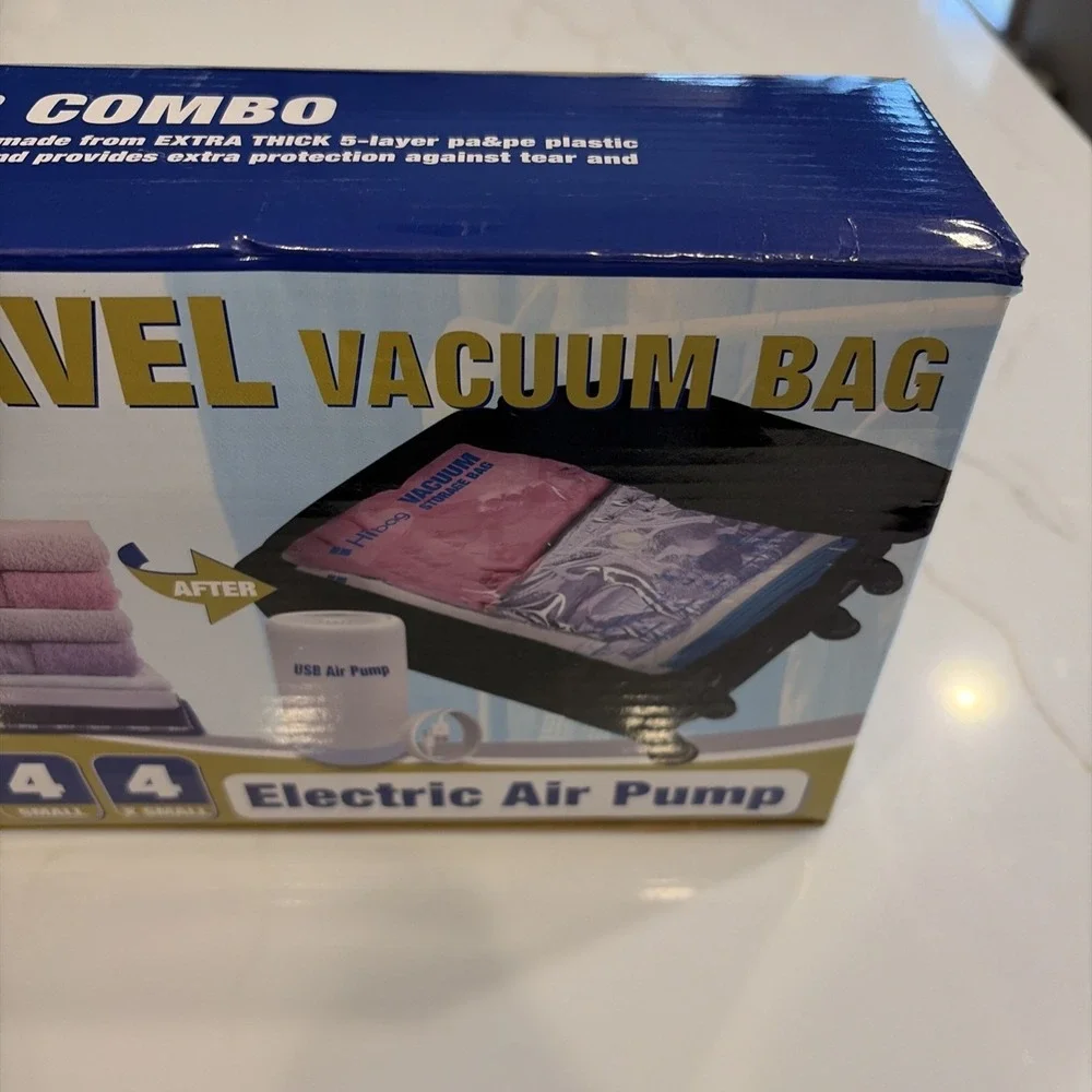 HIBAG Travel Vacuum Bags with Electric Pump for Luggage and Suitcase, Vacuum Sea